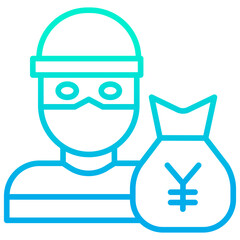 Outline gradient Yen Robber icon