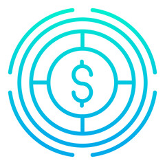 Outline gradient Dollar Expand icon