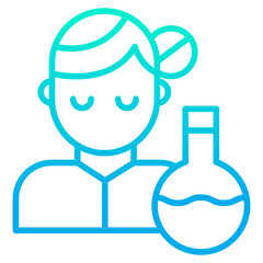 Outline gradient Woman Research icon