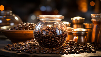 Freshness in a cup, coffee break, aroma of gourmet refreshment generated by AI
