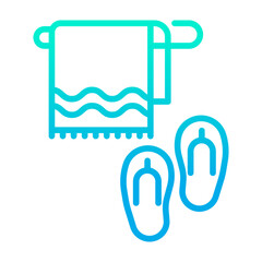 Outline gradient Bath towel icon