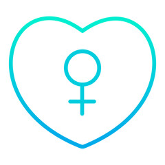 Outline gradient woman love icon