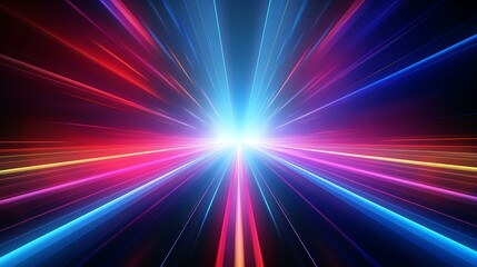 3d render, abstract background with colorful spectrum. Bright neon rays and glowing lines.