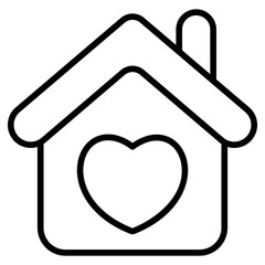 Outline Heart Home icon