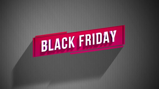 Black Friday text on grey geometric pattern with gradient lines. Style for holiday sales and corporate promotions, motion abstract background seamlessly blends modern design and business flair