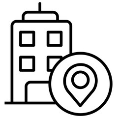 Outline Building Location icon