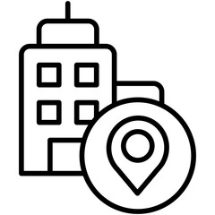 Outline Building Location icon