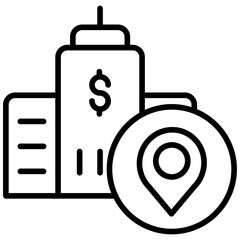 Outline Bank Location icon