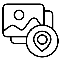 Outline Image Location icon