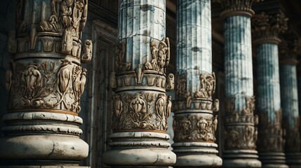 Granit pillars building detail.