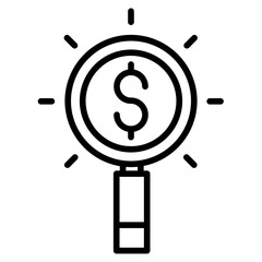 Outline Dollar Search icon