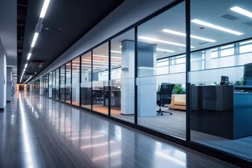 Deurstickers modern minimalistic clean corporate professional business office interior corridor background  © DailyLifeImages