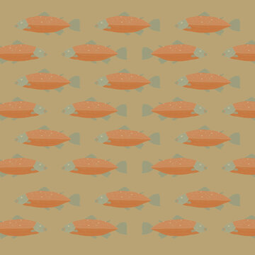 Vector illustration of colorful fishes of same specie swimming in water