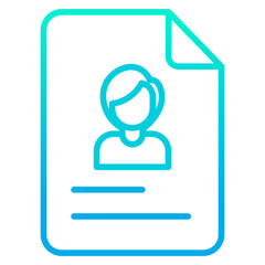Outline gradient Woman Profile Document icon