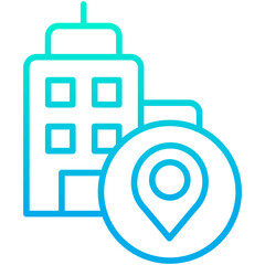 Outline gradient Building Location icon