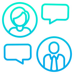 Obraz premium Outline gradient Like Chat icon