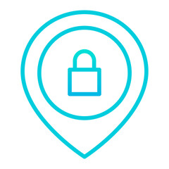 Outline gradient Lock Location map icon