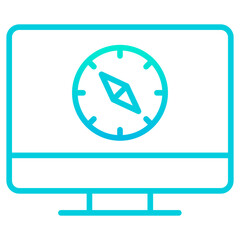 Outline gradient Monitor Compass icon