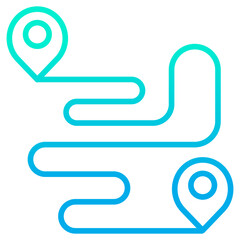 Obraz premium Outline gradient Map Route icon