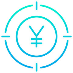 Outline gradient Target Yen icon