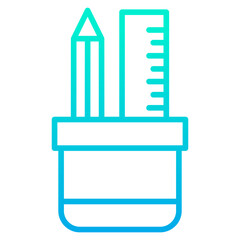 Outline gradient Stationary cup icon