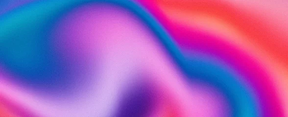 Fototapeten Abstract vibrant color flow abstract grainy background pink blue purple red noise texture summer banner header poster design © Enso