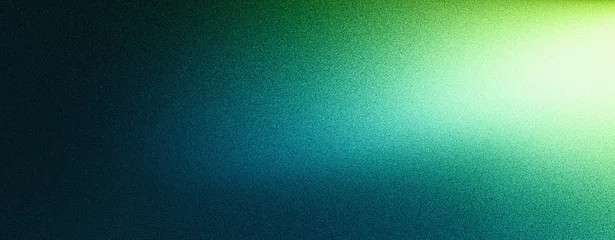 Foto auf Glas Dark green blue glowing grainy gradient background noise texture backdrop webpage header banner design © Enso