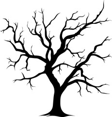 Dead tree icon vector illustration for happy Halloween event. Halloween tree icon that can be used as symbol, sign or decoration. Spooky tree icon graphic resource for Halloween theme vector design