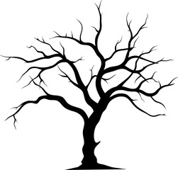 Dead tree icon vector illustration for happy Halloween event. Halloween tree icon that can be used as symbol, sign or decoration. Spooky tree icon graphic resource for Halloween theme vector design