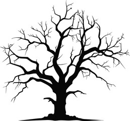 Fototapeta premium Dead tree icon vector illustration for happy Halloween event. Halloween tree icon that can be used as symbol, sign or decoration. Spooky tree icon graphic resource for Halloween theme vector design