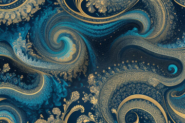 Aesthetic Waves of Starry Night, Seamless Masterpieces
