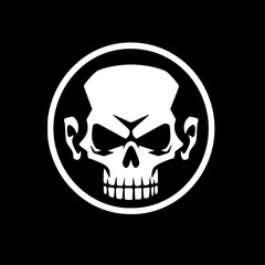 Skull - Black and White Isolated Icon - Vector illustration