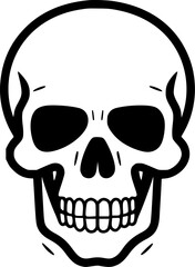 Fototapeta premium Skull | Black and White Vector illustration