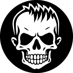 Fototapeta premium Skull | Black and White Vector illustration
