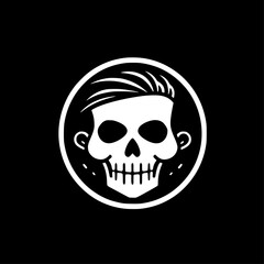 Fototapeta premium Skull - Black and White Isolated Icon - Vector illustration