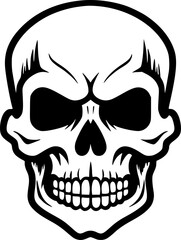 Skull - Black and White Isolated Icon - Vector illustration