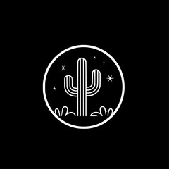 Cactus | Black and White Vector illustration