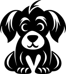 Dog - Black and White Isolated Icon - Vector illustration