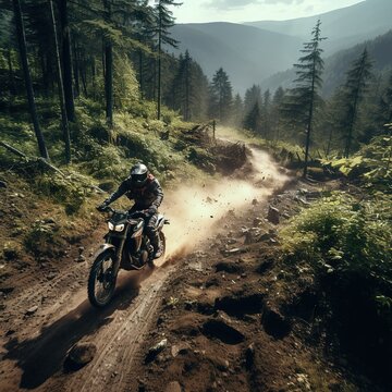 Dirt track, Motocross rider in action