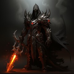 World diablo reaper souls darkness warrior picture AI generated art