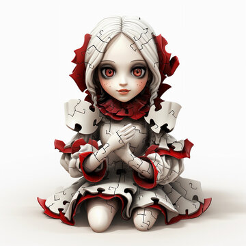 Puzzle animi girl clip art 