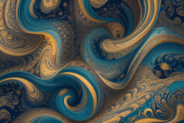 Aesthetic Waves and Starry Night Magic, Seamless Patterns