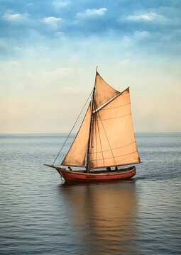 sailboat sail deep grain lens rust euclid class gallery display offhand rigid drifting