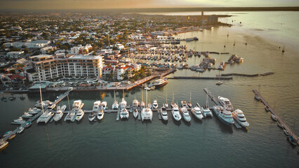 Aerial view of the marina of La Paz, Mexico