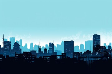 urban city landscape skyline space silhouette illustration background