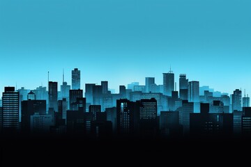 urban city landscape skyline space silhouette illustration background - Powered by Adobe