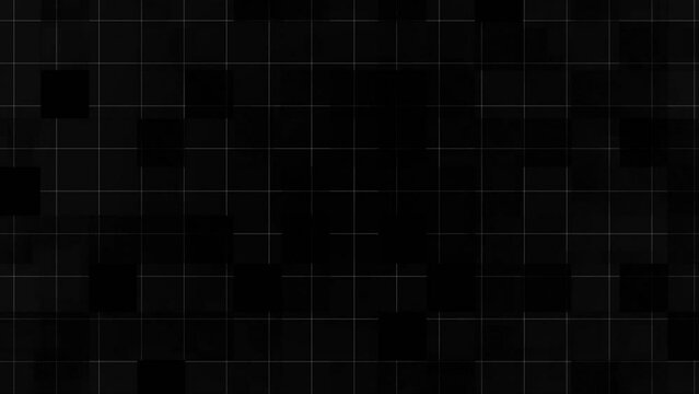 Digital small squares animation black and white pixels video background. geometric pattern, abstract animated background 