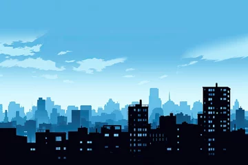 Fotobehang urban city landscape skyline space silhouette illustration background © DailyLifeImages
