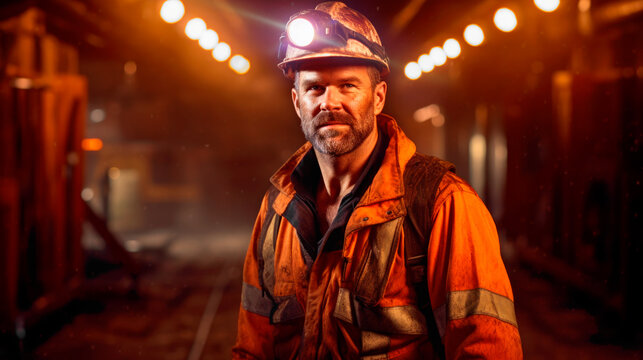 caucasian mature miner portrait