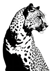 charcoal sketch of a leopard portrait